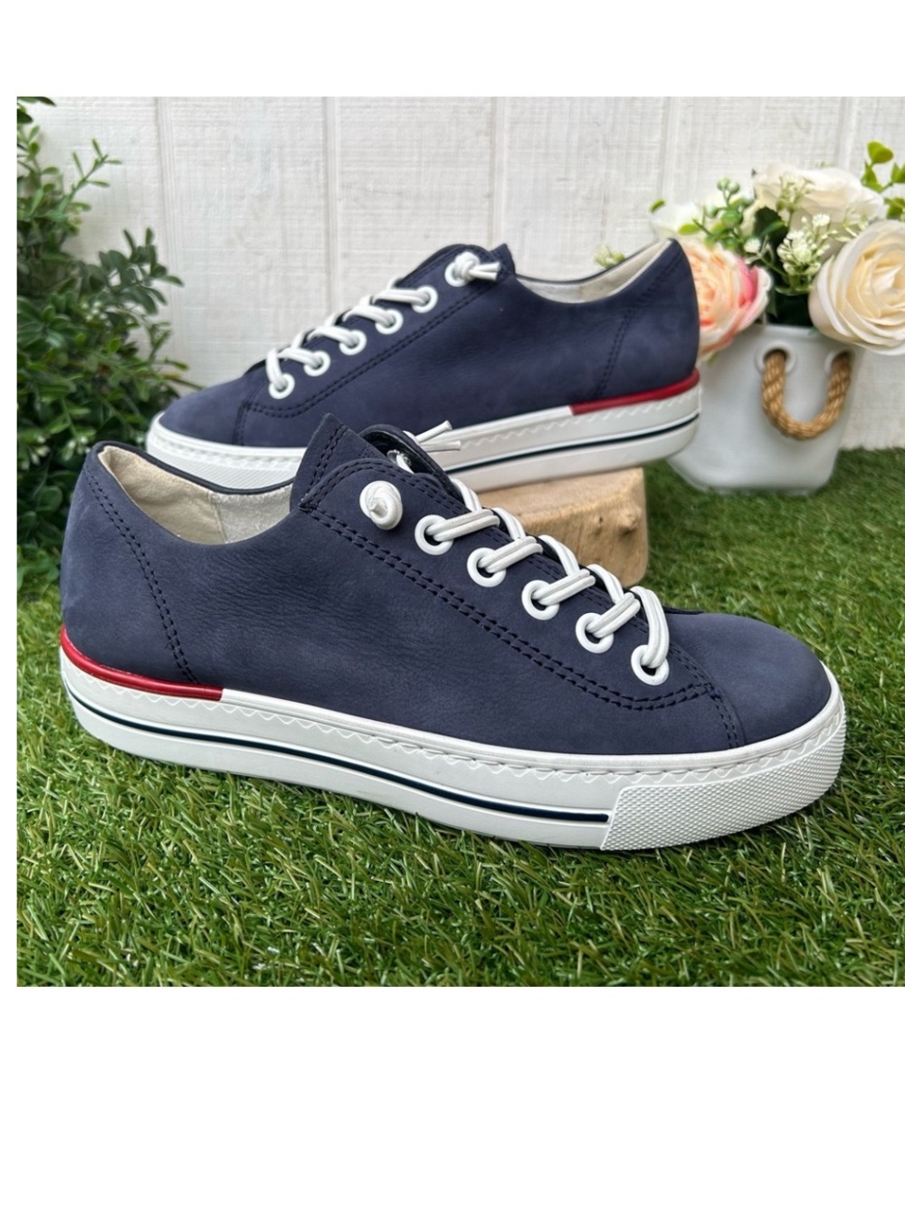 PAUL GREEN HADLEY PLATFORM SNEAKER IN SEA SPORT NUBUCK WOMEN SIZE UK 3.5US 6